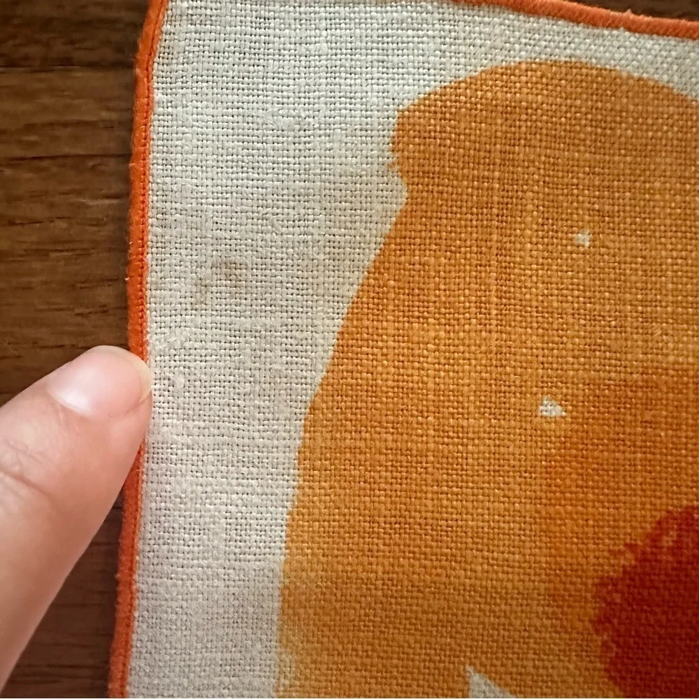 Set of 8 Vintage Vera Neumann Placemats Butterfly MCM Signed Retro Orange Cottag